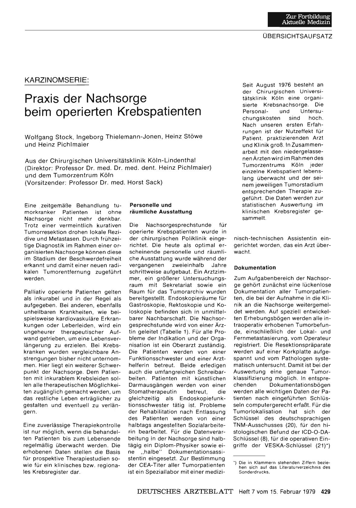 Vorschauseite 1: Karzinomserie: Praxis der Nachsorge beim operierten Krebspatienten