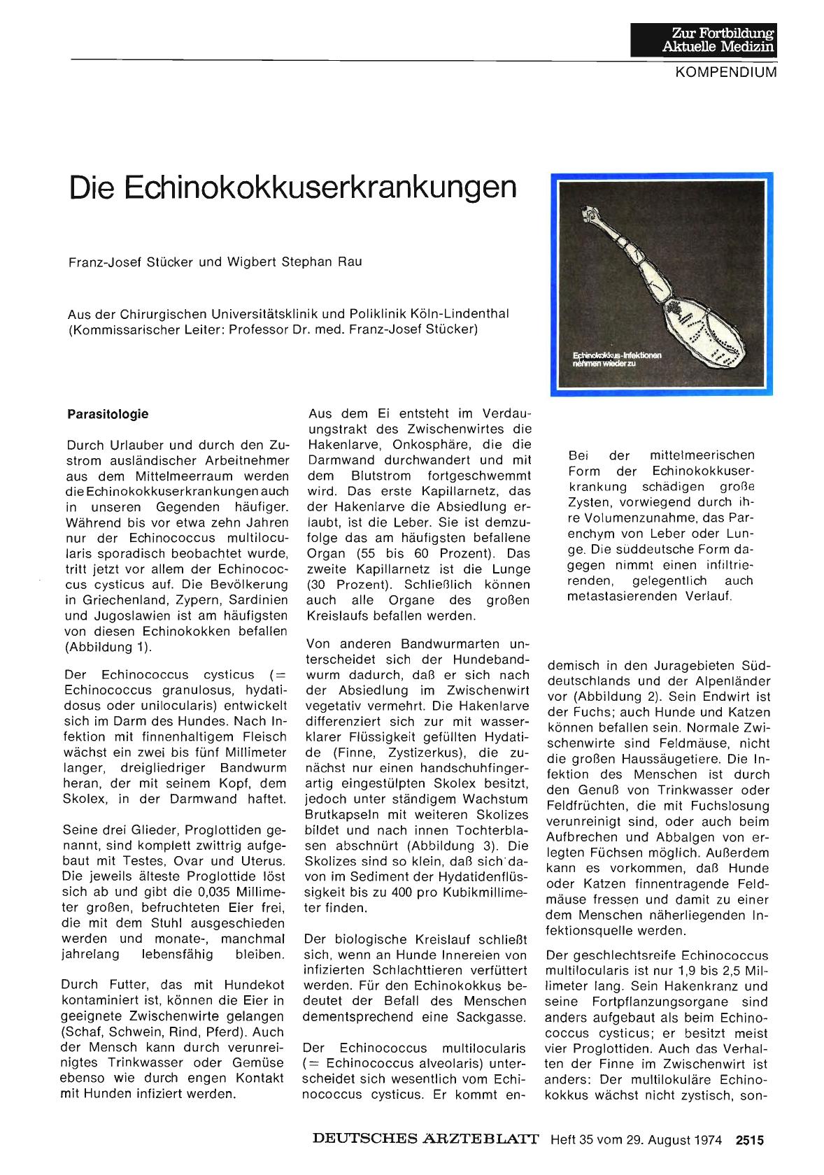 Vorschauseite 1: Die Echinokokkuserkrankungen