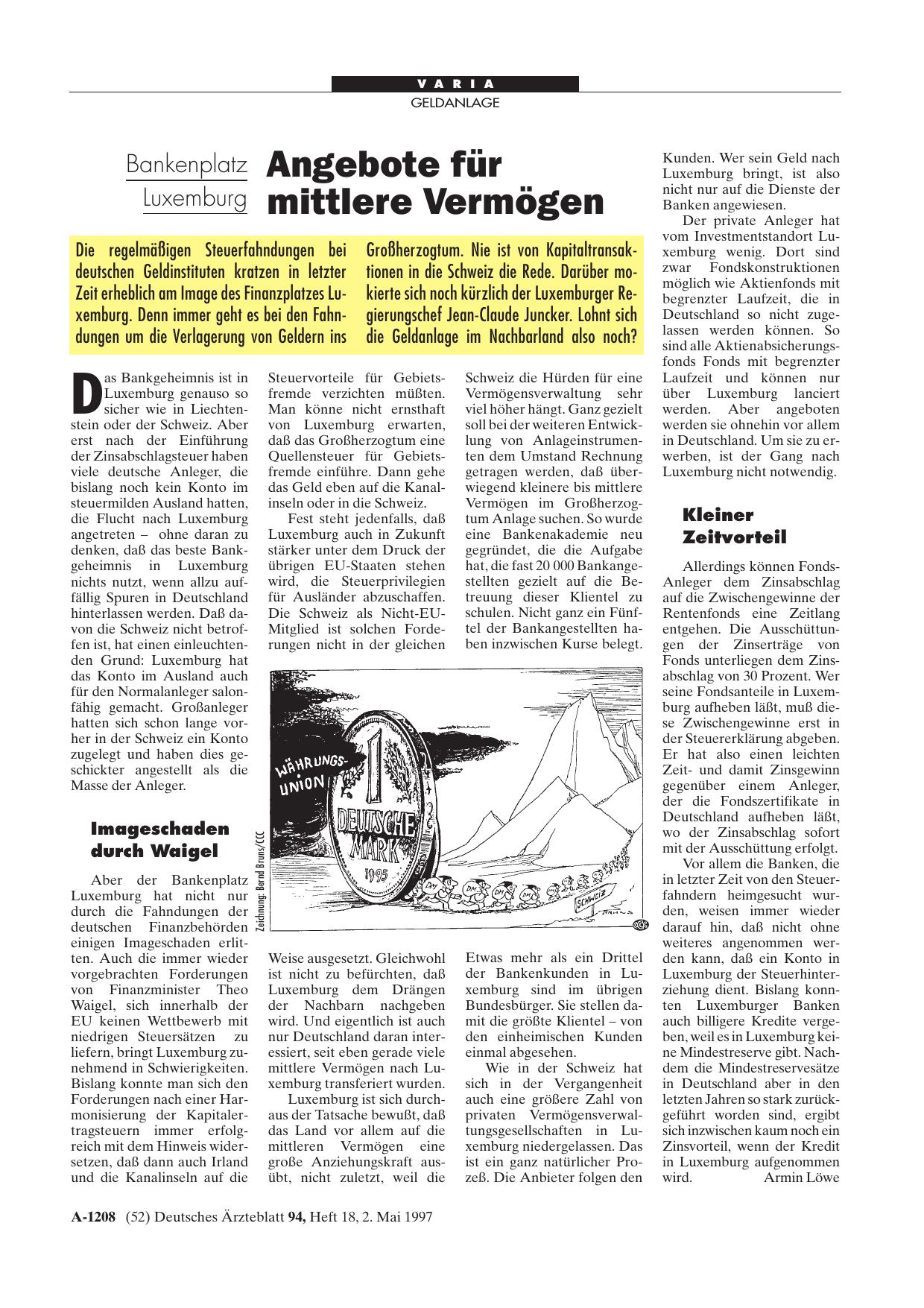 Vorschauseite 1: Bankenplatz Luxemburg: Angebote für mittlere Vermögen