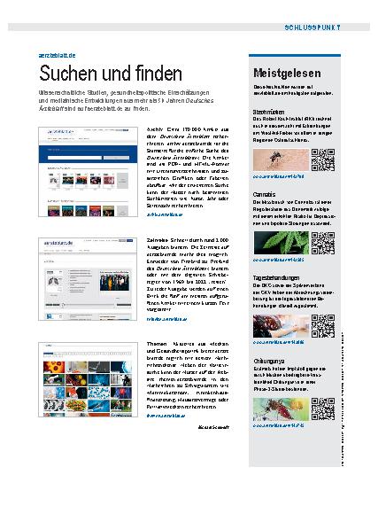 Vorschauseite 1: Ärzteblatt.de: Suchen und finden