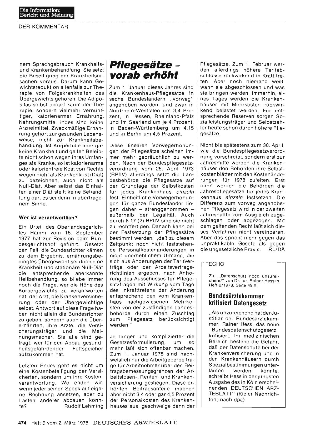 Vorschauseite 1: Pflegesätze — vorab erhöht