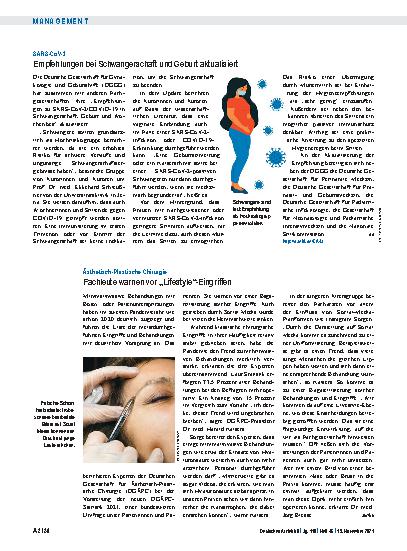 Vorschauseite 1: SARS-CoV-2: Empfehlungen bei Schwangerschaft und Geburt aktualisiert