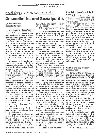 Vorschauseite 1: Entschließungen zum Tagesordnungspunkt I: Gesundheitsund Sozialpolitik
