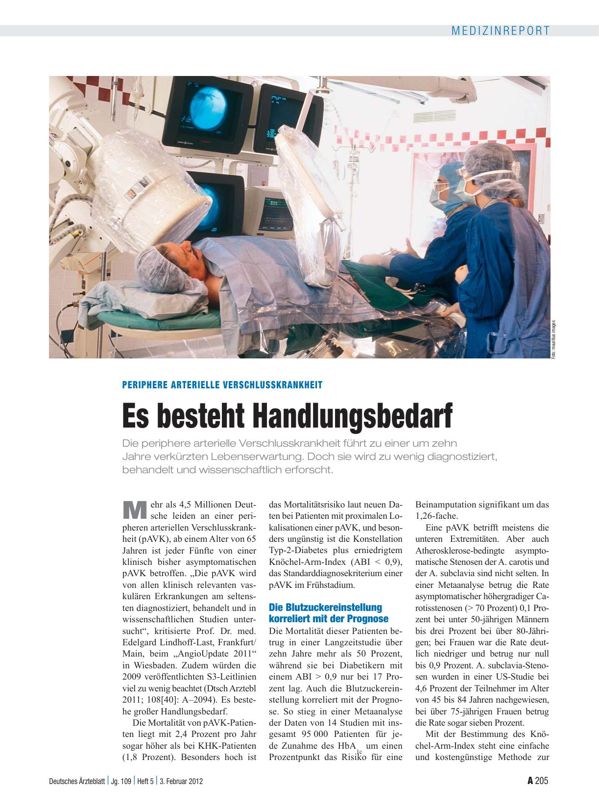 Vorschauseite 1: Periphere arterielle Verschlusskrankheit: Es besteht Handlungsbedarf