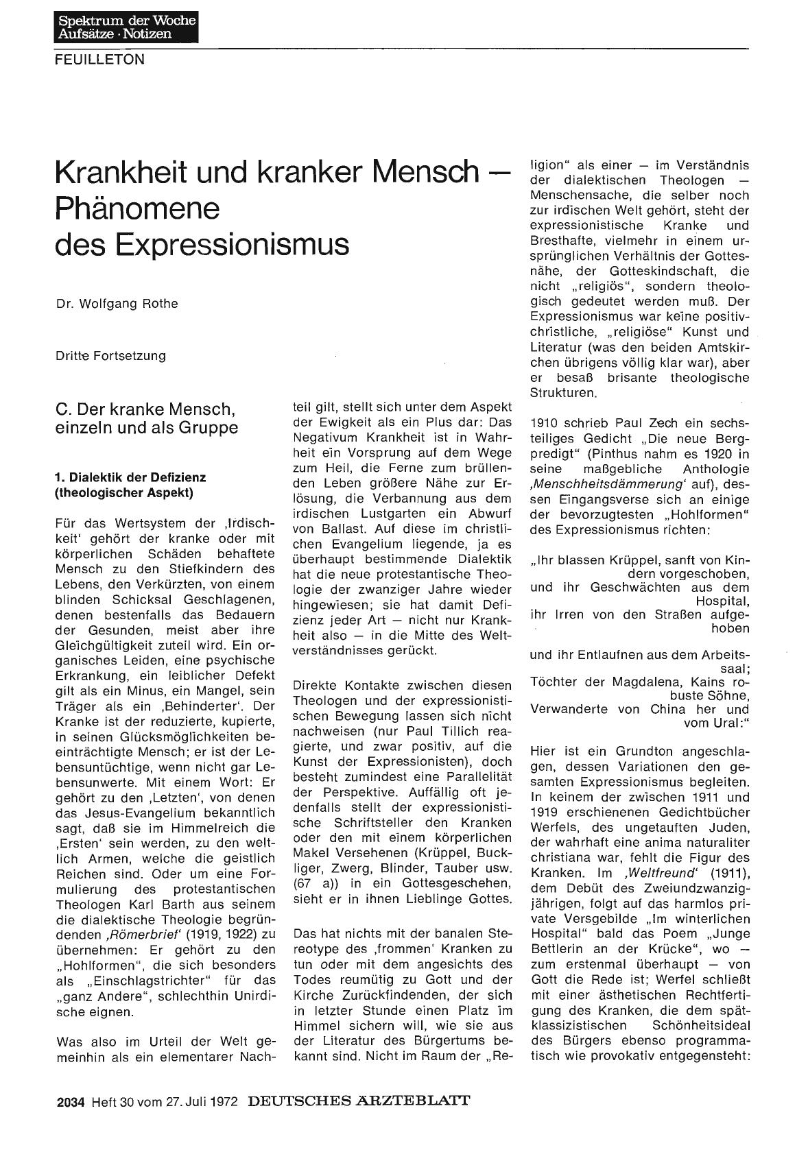 Vorschauseite 1: Krankheit und kranker Mensch — Phänomene des Expressionismus