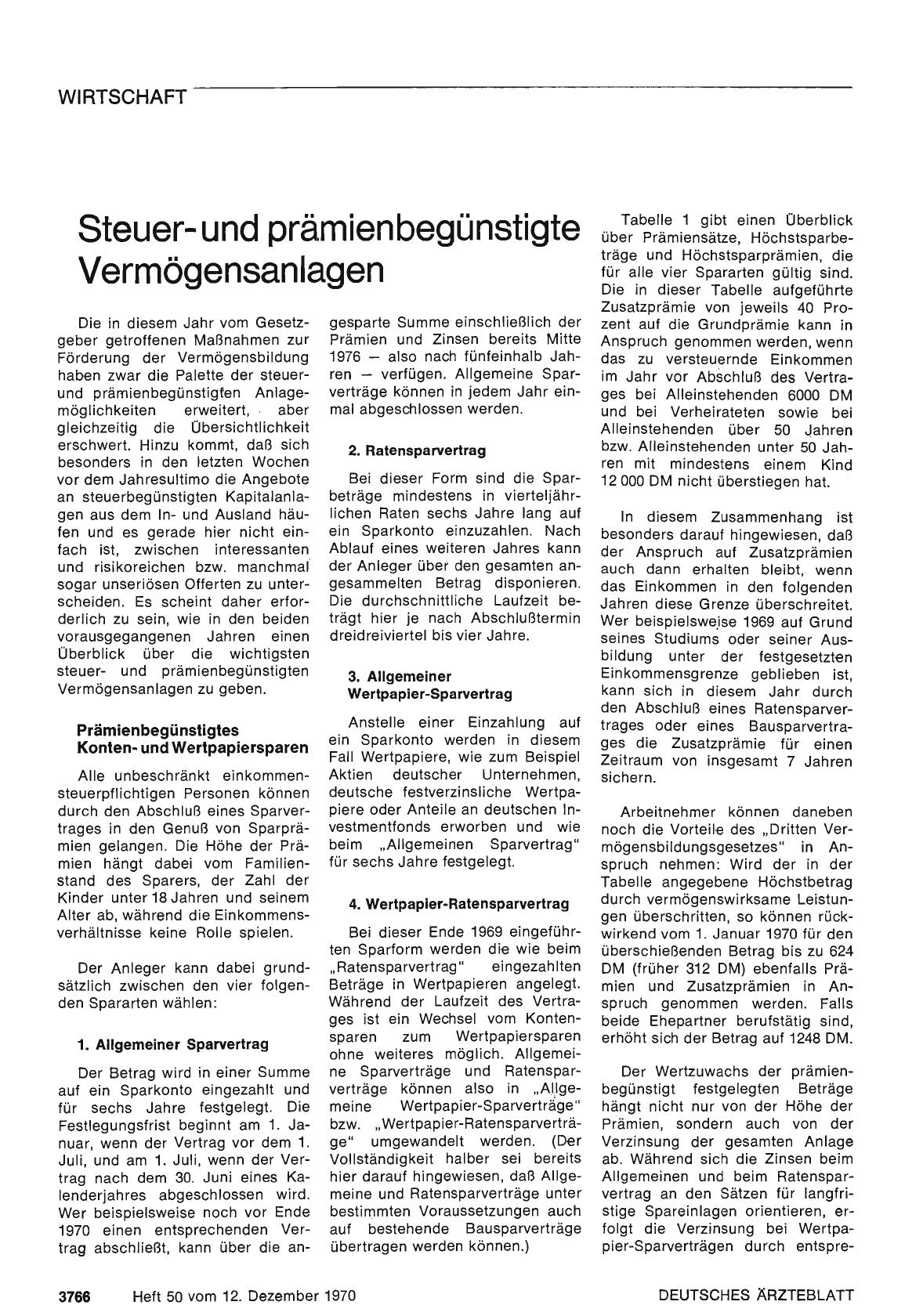 Vorschauseite 1: Steuer-und prämienbegünstigte Vermögensanlagen
