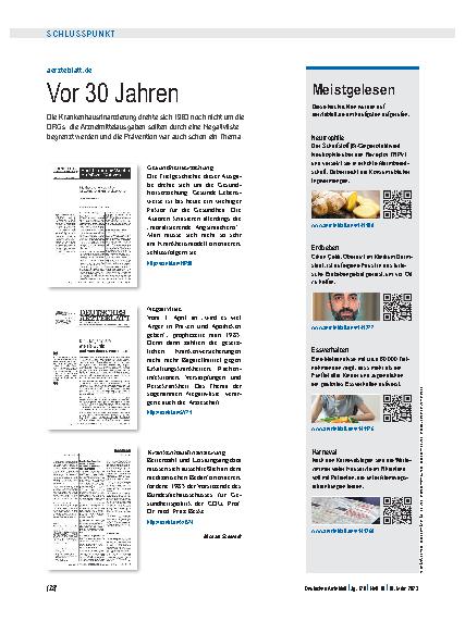 Vorschauseite 1: aerzteblatt.de: Vor 30 Jahren