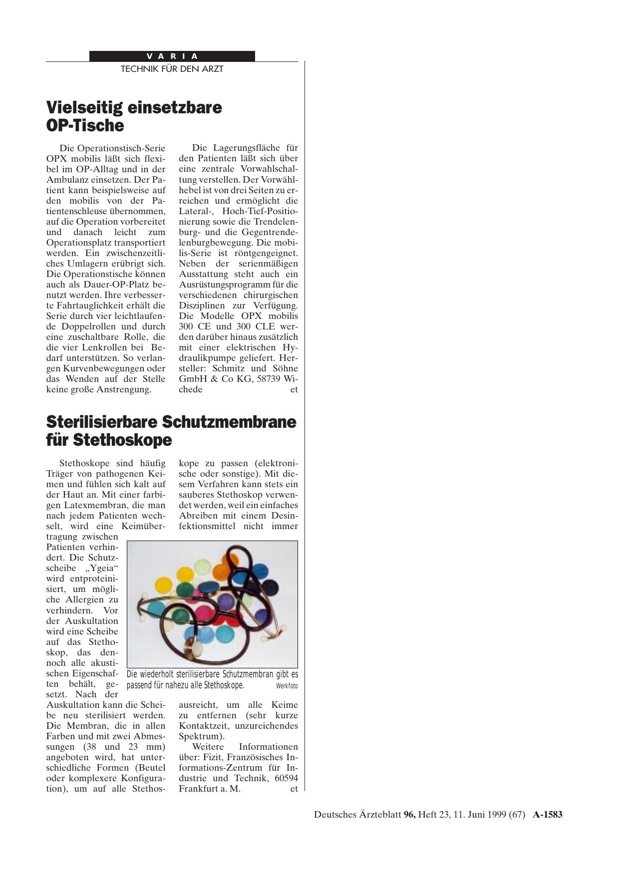Vorschauseite 1: Sterilisierbare Schutzmembrane für Stethoskope