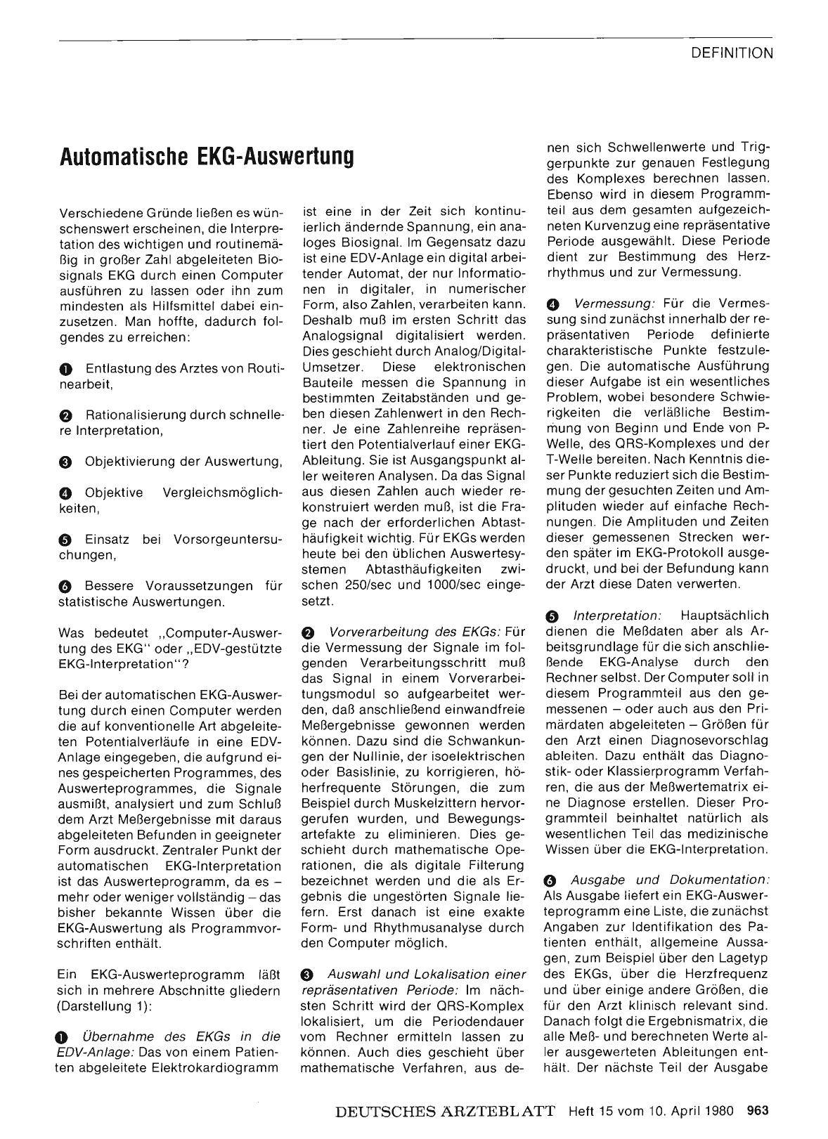 Vorschauseite 1: Automatische EKG-Auswertung