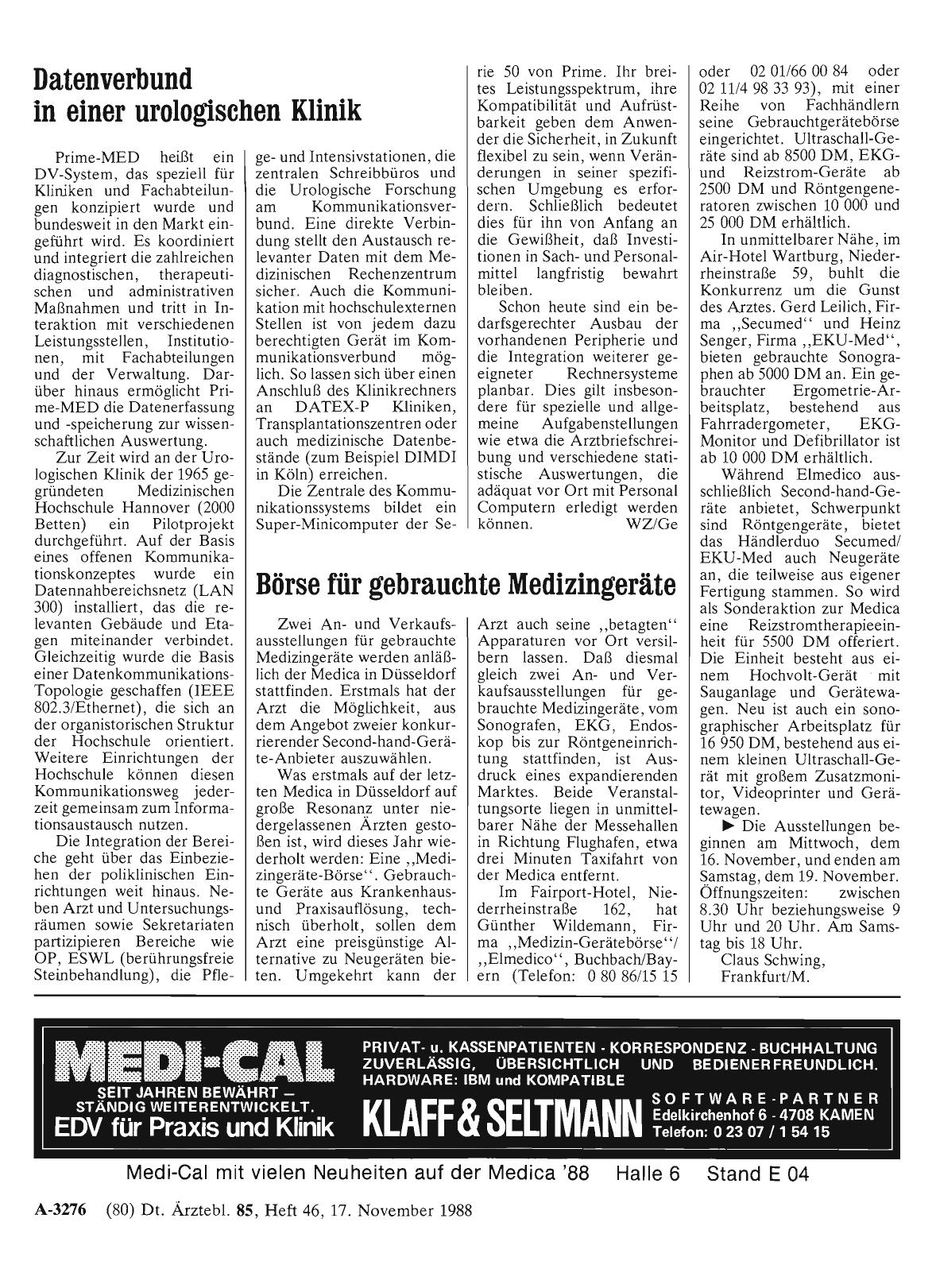 Vorschauseite 1: Börse für gebrauchte Medizingeräte