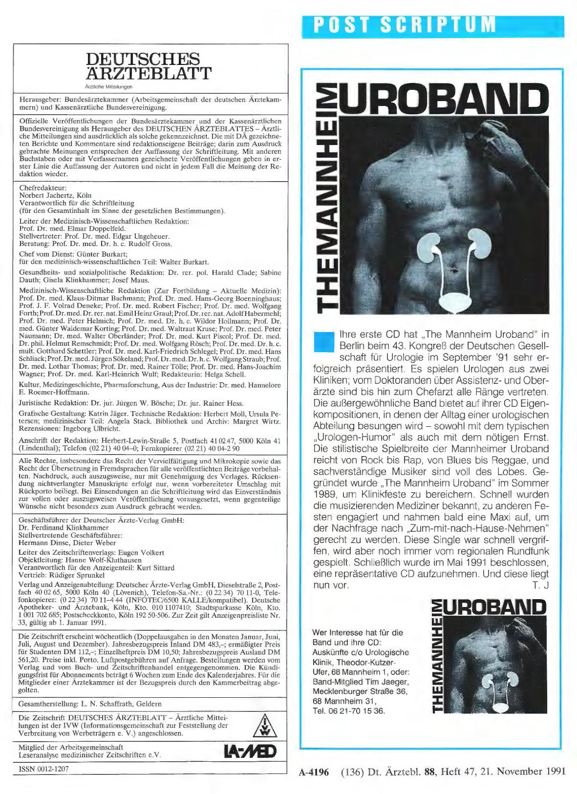 Vorschauseite 1: The Mannheim Uroband