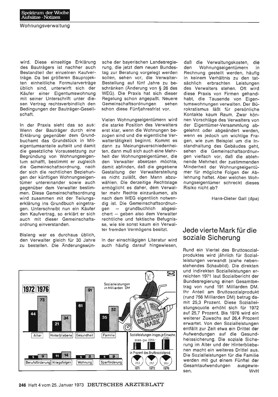 Vorschauseite 1: Jede vierte Mark für die soziale Sicherung