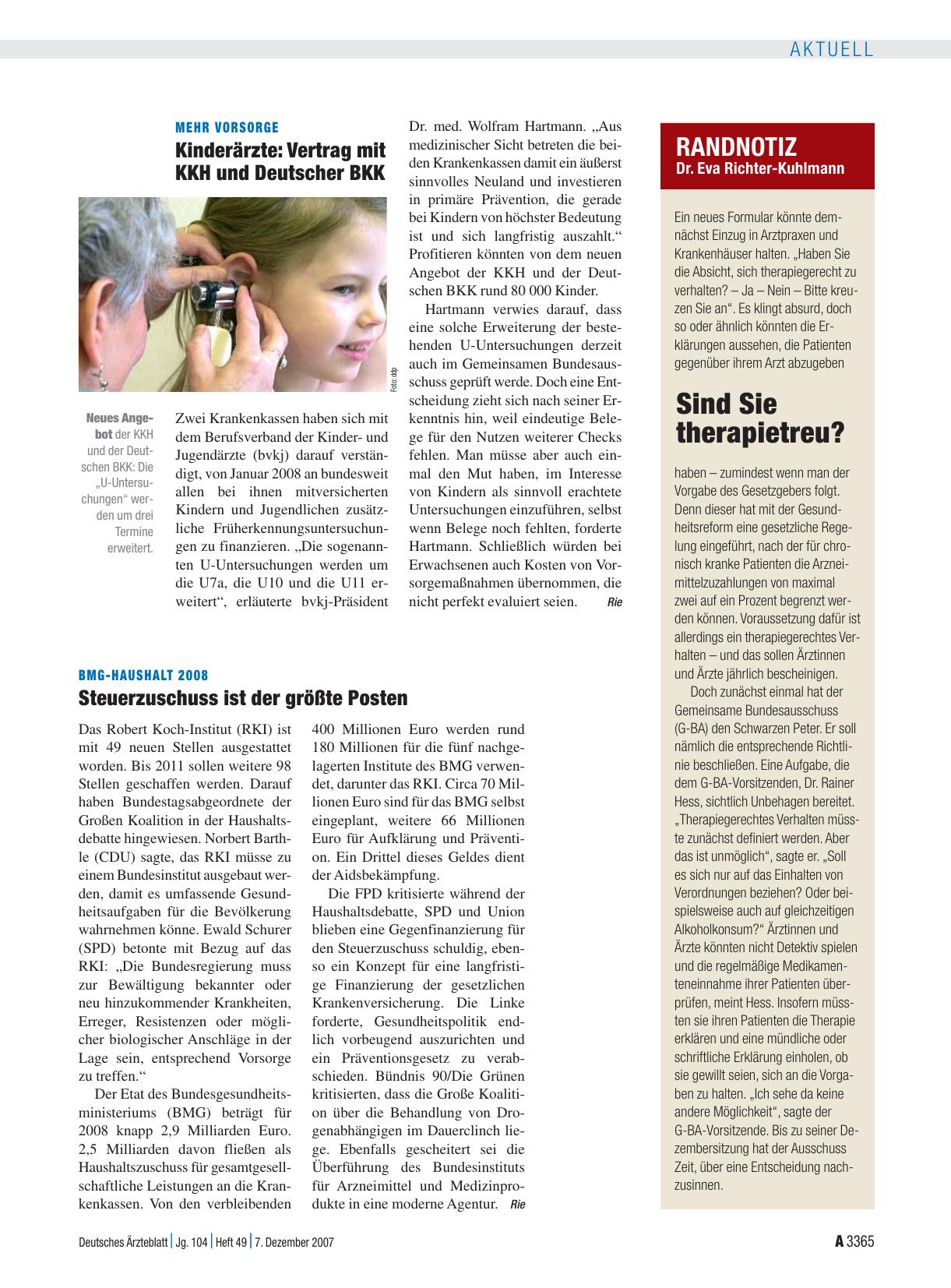 Vorschauseite 1: RANDNOTIZ: Sind Sie therapietreu?