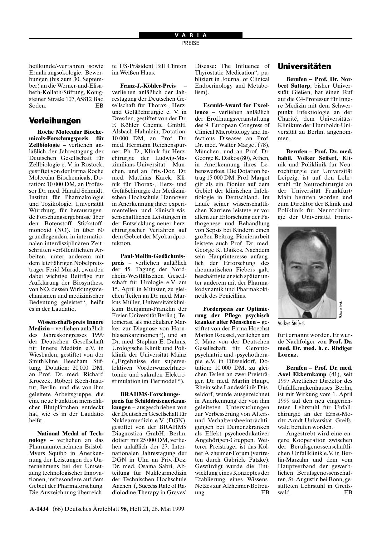 Vorschauseite 1: Verleihungen