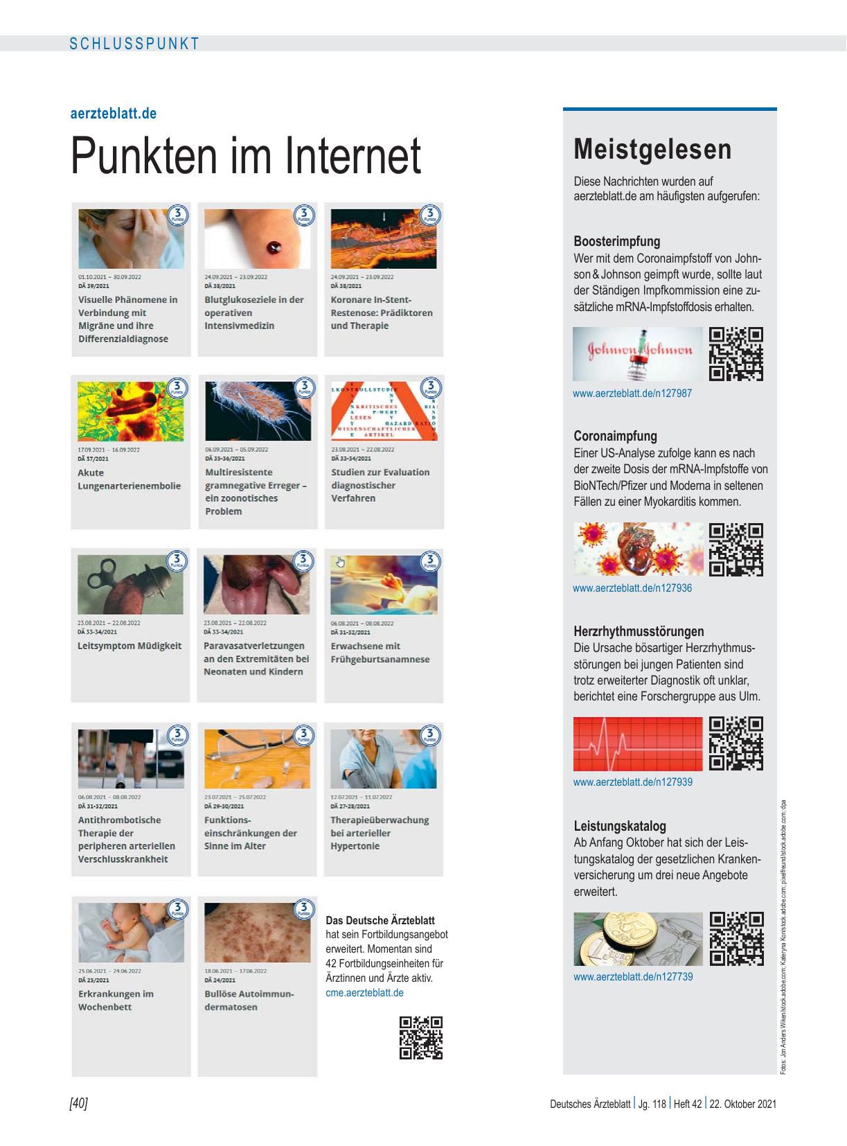 Vorschauseite 1: aerzteblatt. de: Punkten im Internet