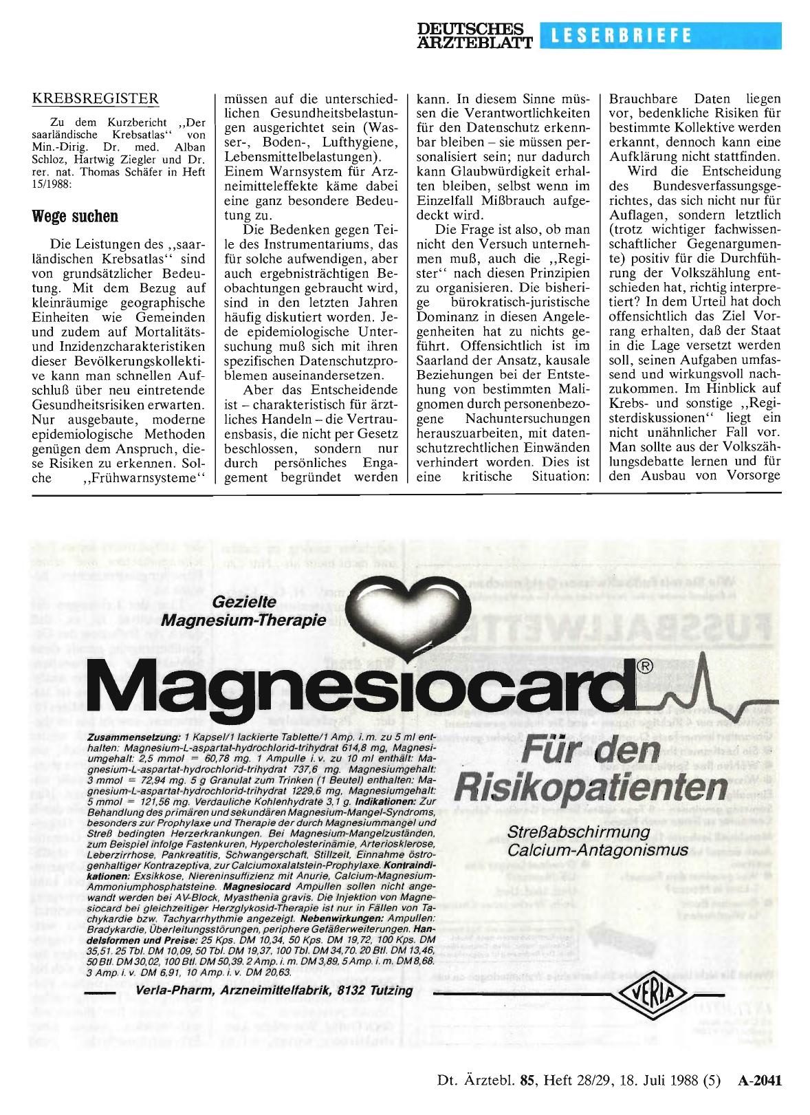Vorschauseite 1: KREBSREGISTER: Wege suchen