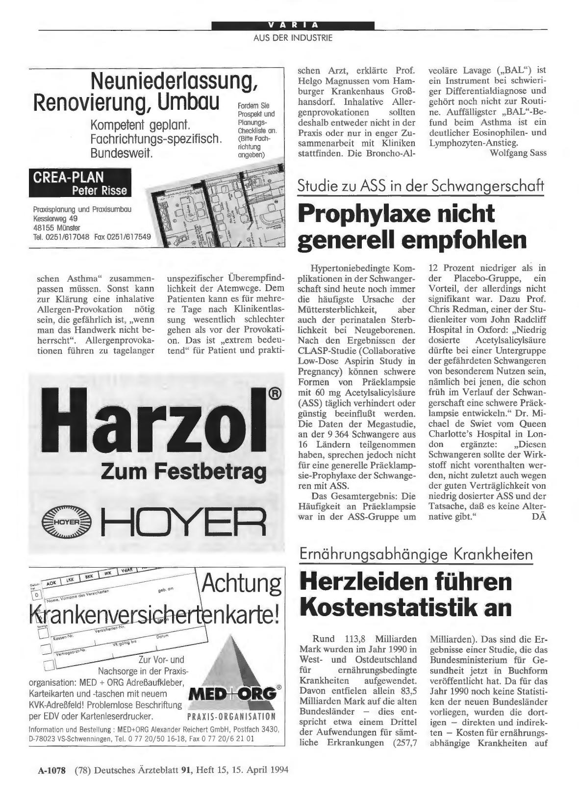 Vorschauseite 1: Studie zu ASS in der Schwangerschaft: Prophylaxe nicht generell empfohlen