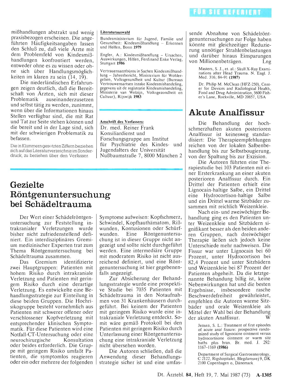 Vorschauseite 1: Akute Analfissur