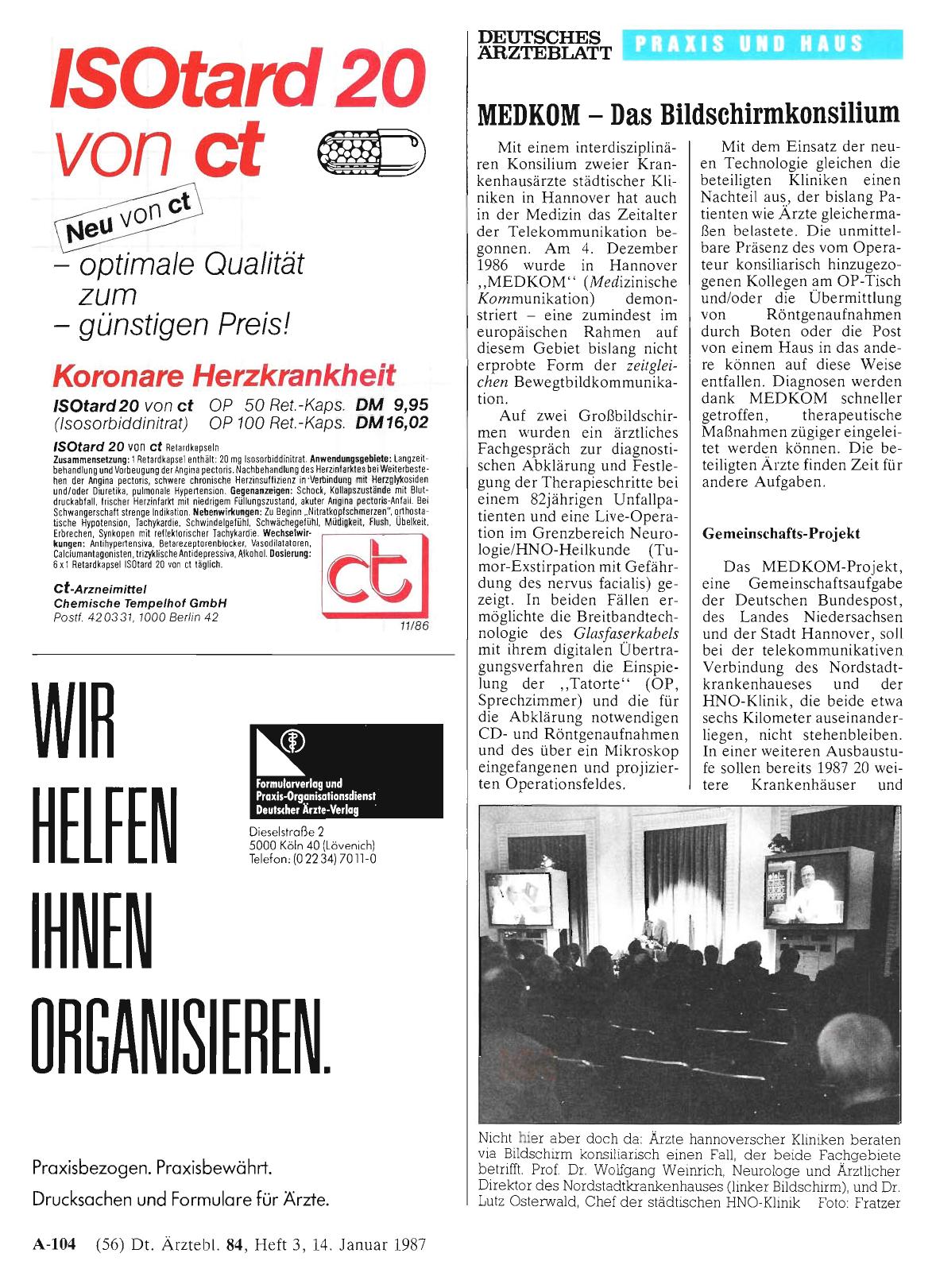 Vorschauseite 1: MEDKOM — Das Bildschirmkonsilium
