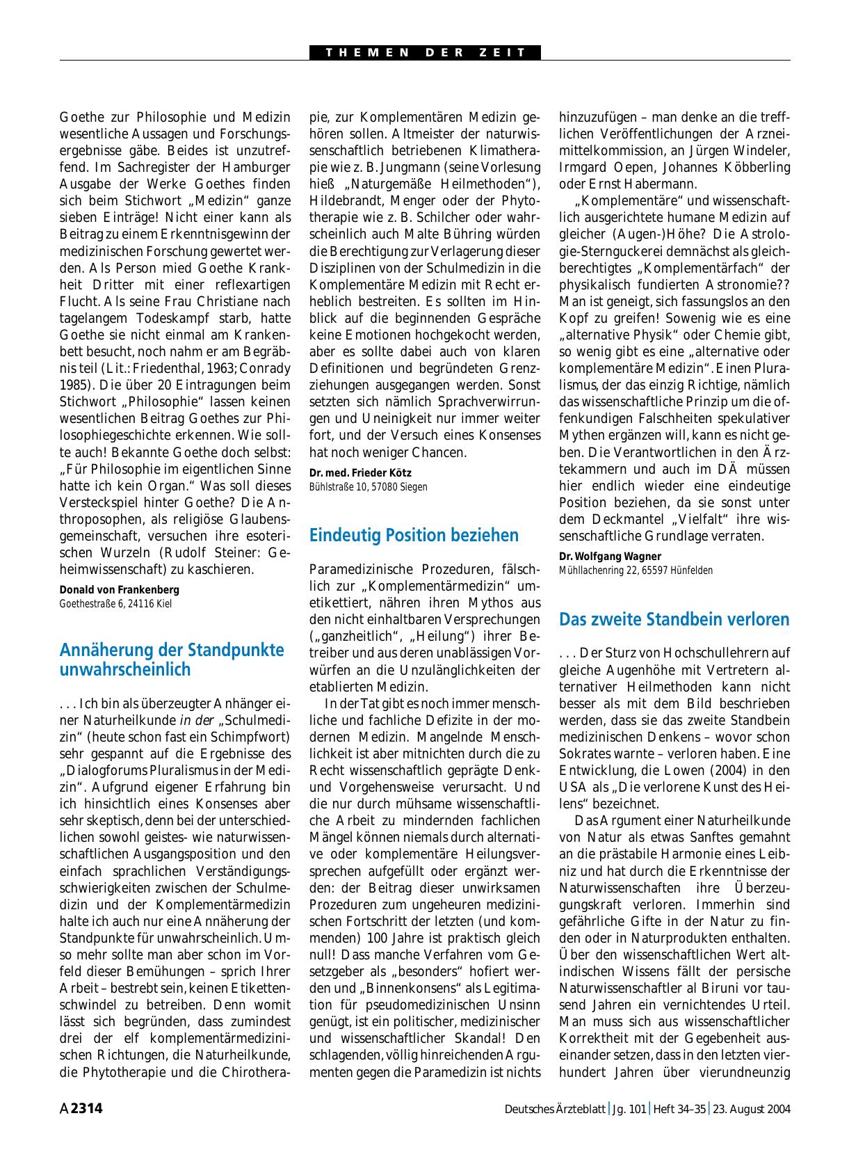 Vorschauseite 1: Schulmedizin und Komplementärmedizin – Verständnis und Zusammenarbeit müssen vertieft werden: Eindeutig Position beziehen