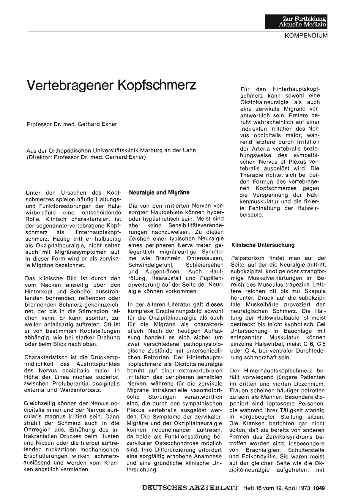 Vorschauseite 1: Vertebragener Kopfschmerz