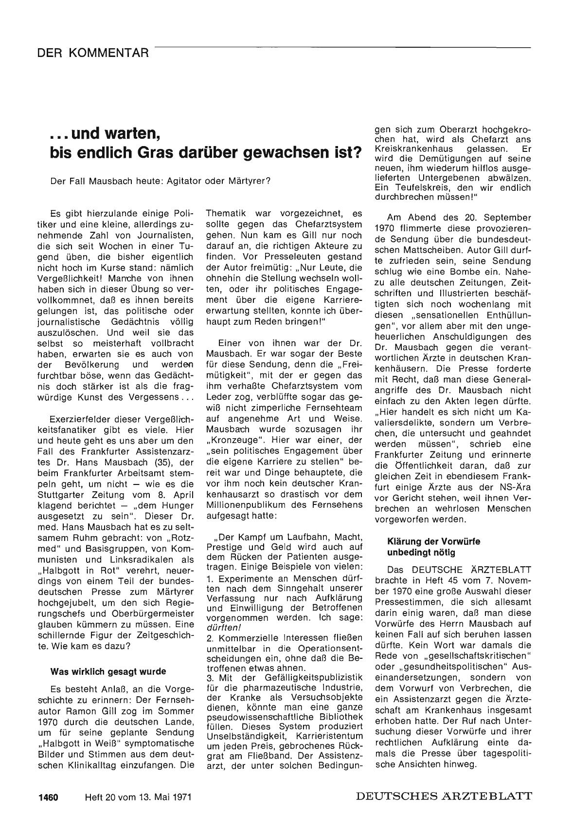 Vorschauseite 1: . .. und warten, bis endlich Gras darüber gewachsen ist?