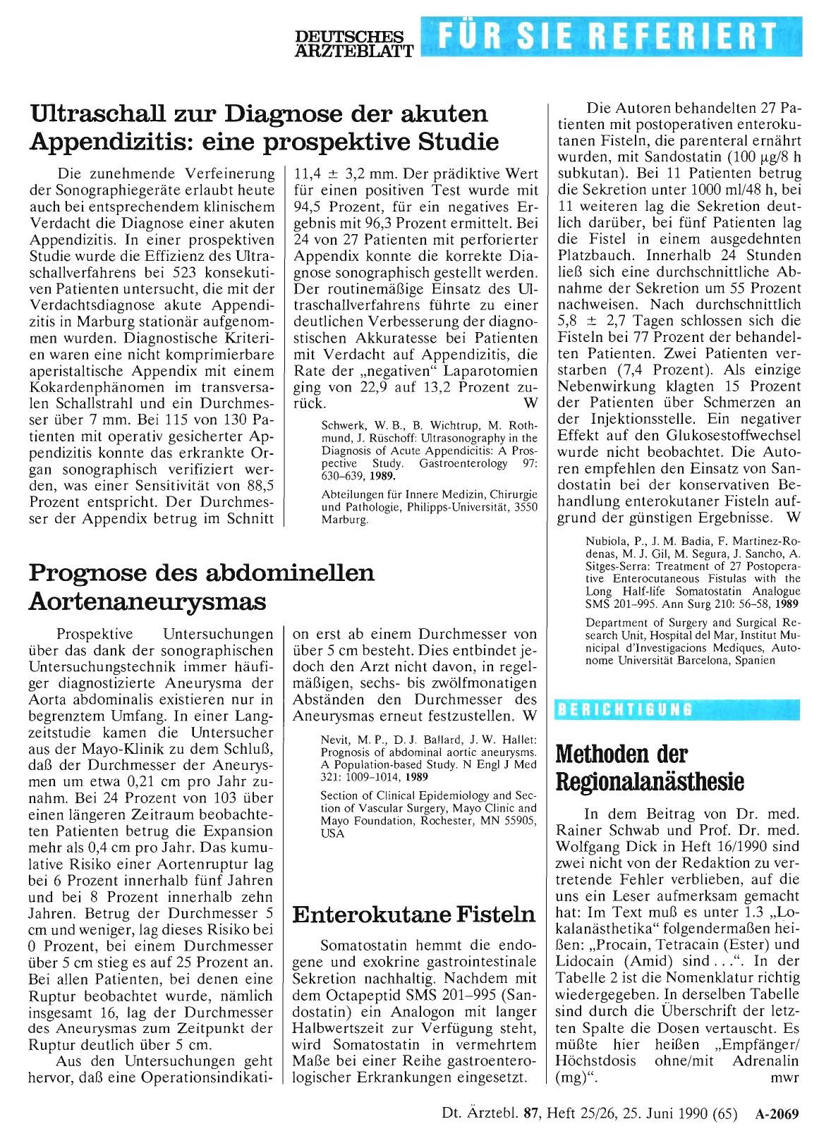 Vorschauseite 1: Ultraschall zur Diagnose der akuten Appendizitis: eine prospektive Studie