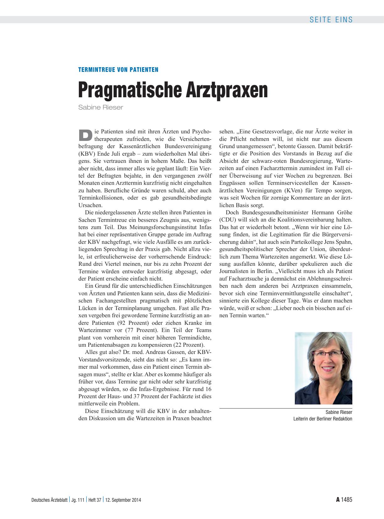 Vorschauseite 1: Termintreue von Patienten: Pragmatische Arztpraxen