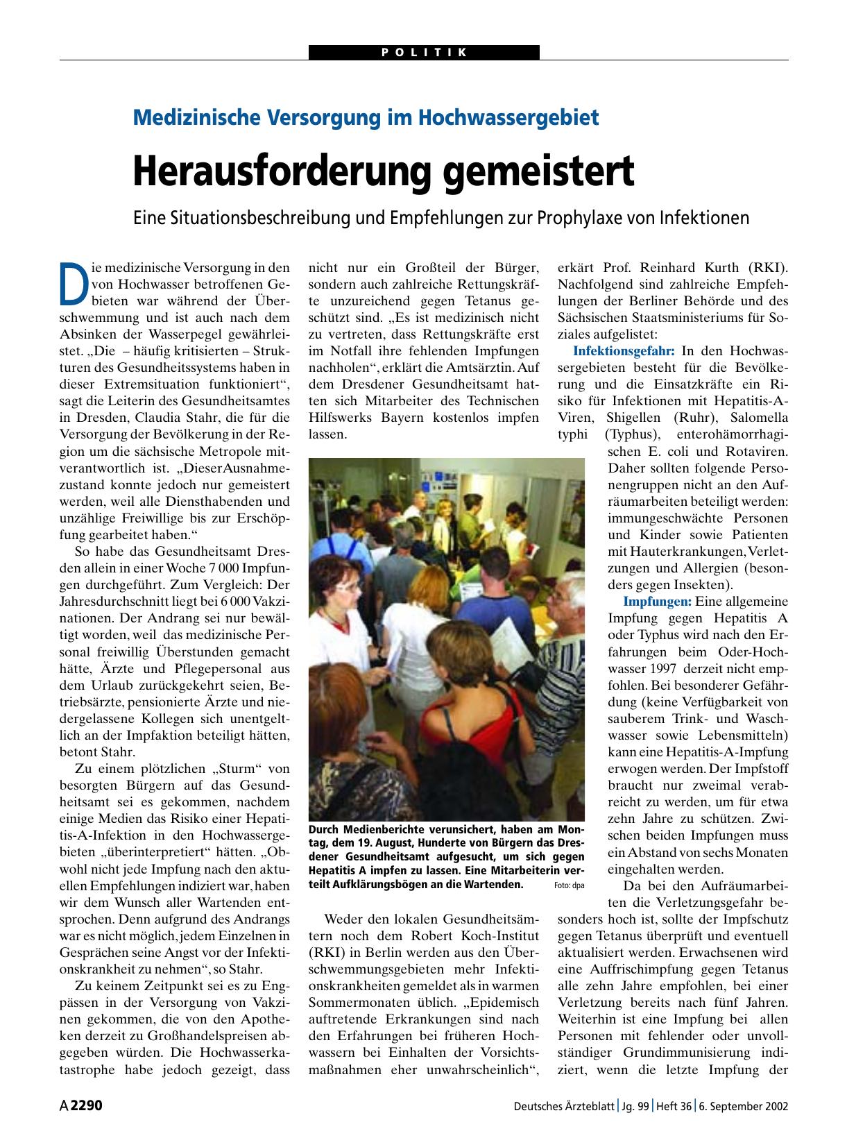 Vorschauseite 1: Medizinische Versorgung im Hochwassergebiet: Herausforderung gemeistert
