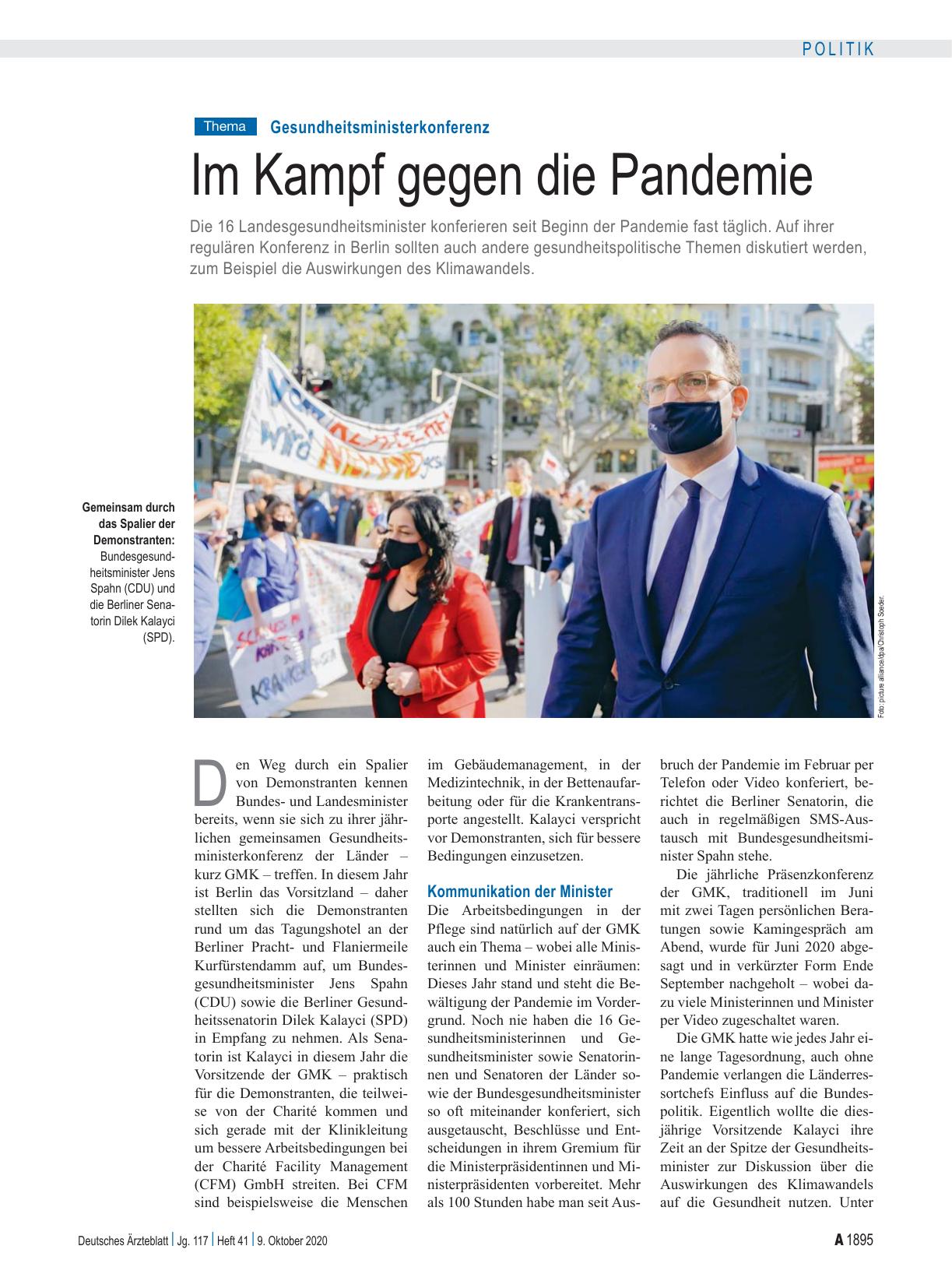 Vorschauseite 1: Gesundheitsministerkonferenz: Im Kampf gegen die Pandemie