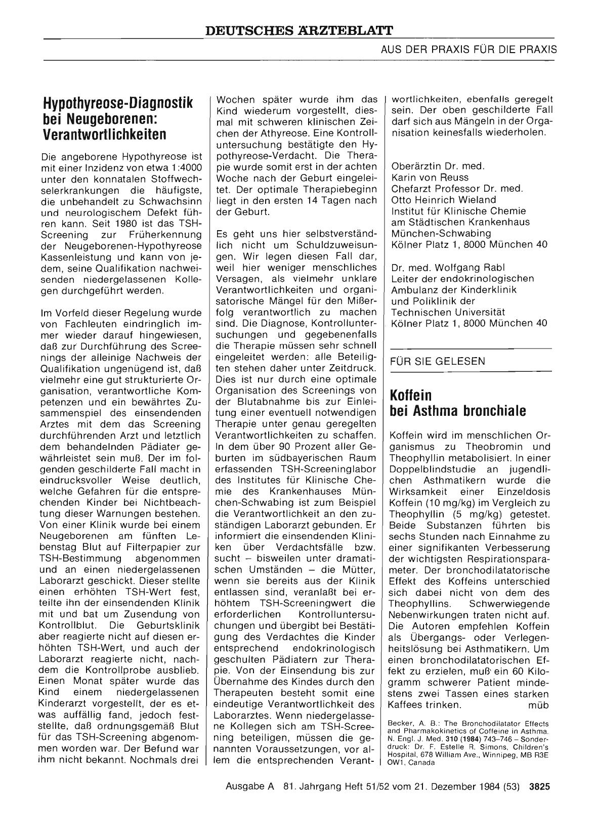 Vorschauseite 1: Hypothyreose-Diagnostik bei Neugeborenen: Verantwortlichkeiten