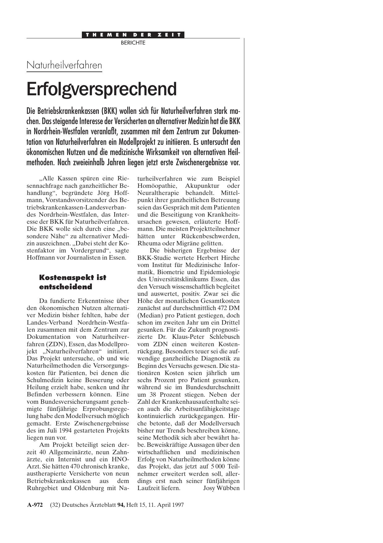 Vorschauseite 1: Naturheilverfahren: Erfolgversprechend