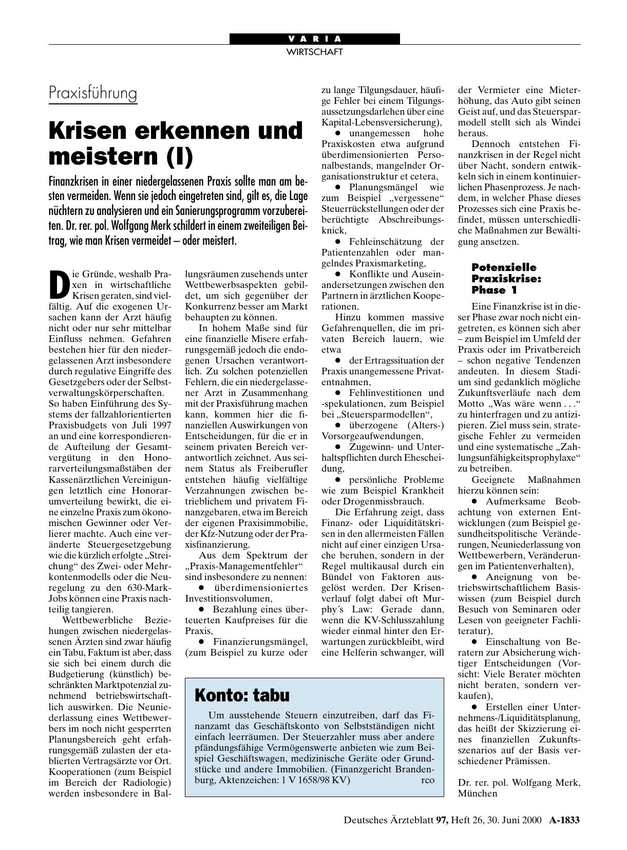 Vorschauseite 1: Konto: tabu