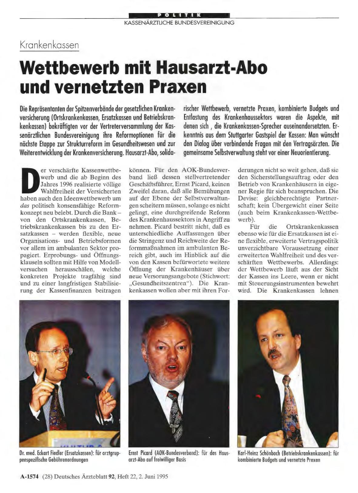 Vorschauseite 1: Krankenkassen: Wettbewerb mit Hausarzt-Abo und vernetzten Praxen