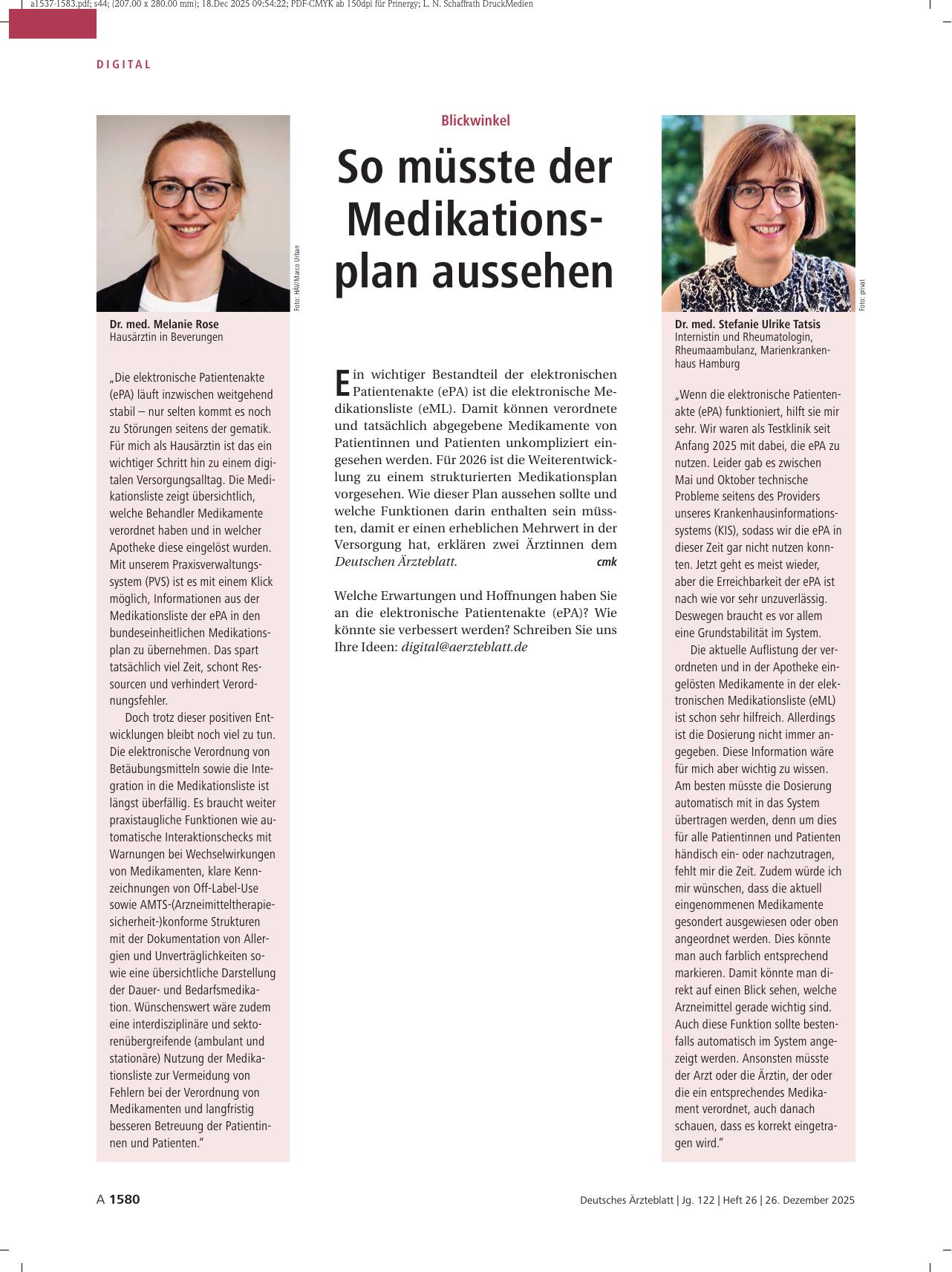 Vorschauseite 1: Blickwinkel: So müsste der Medikationsplan aussehen