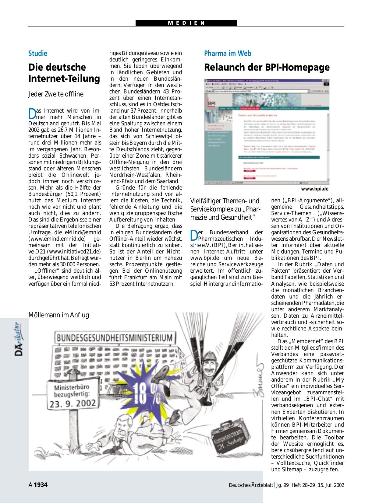 Vorschauseite 1: Pharma im Web: Relaunch der BPI-Homepage