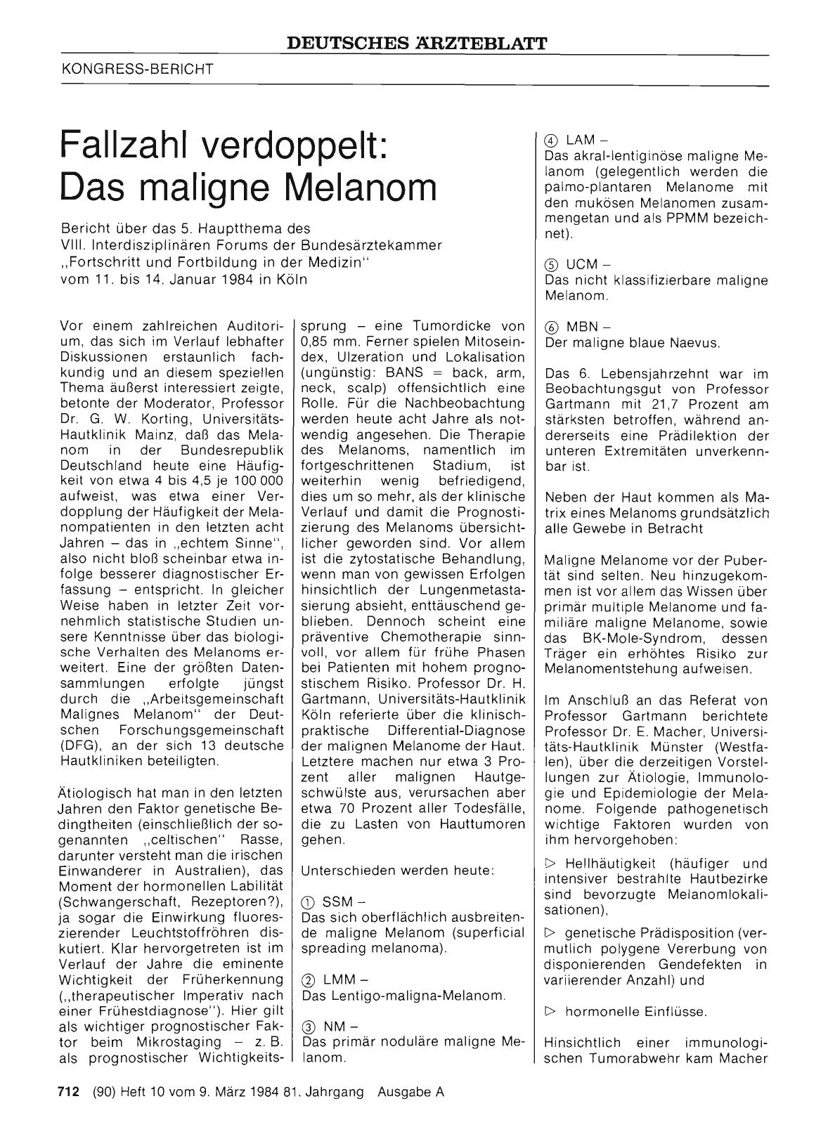 Vorschauseite 1: Fallzahl verdoppelt: Das maligne Melanom