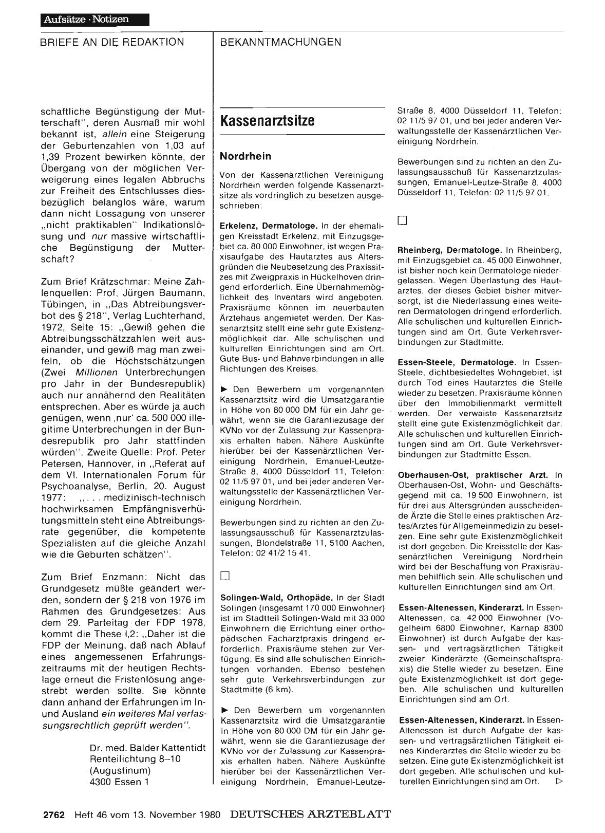Vorschauseite 1: Kassenarztsitze