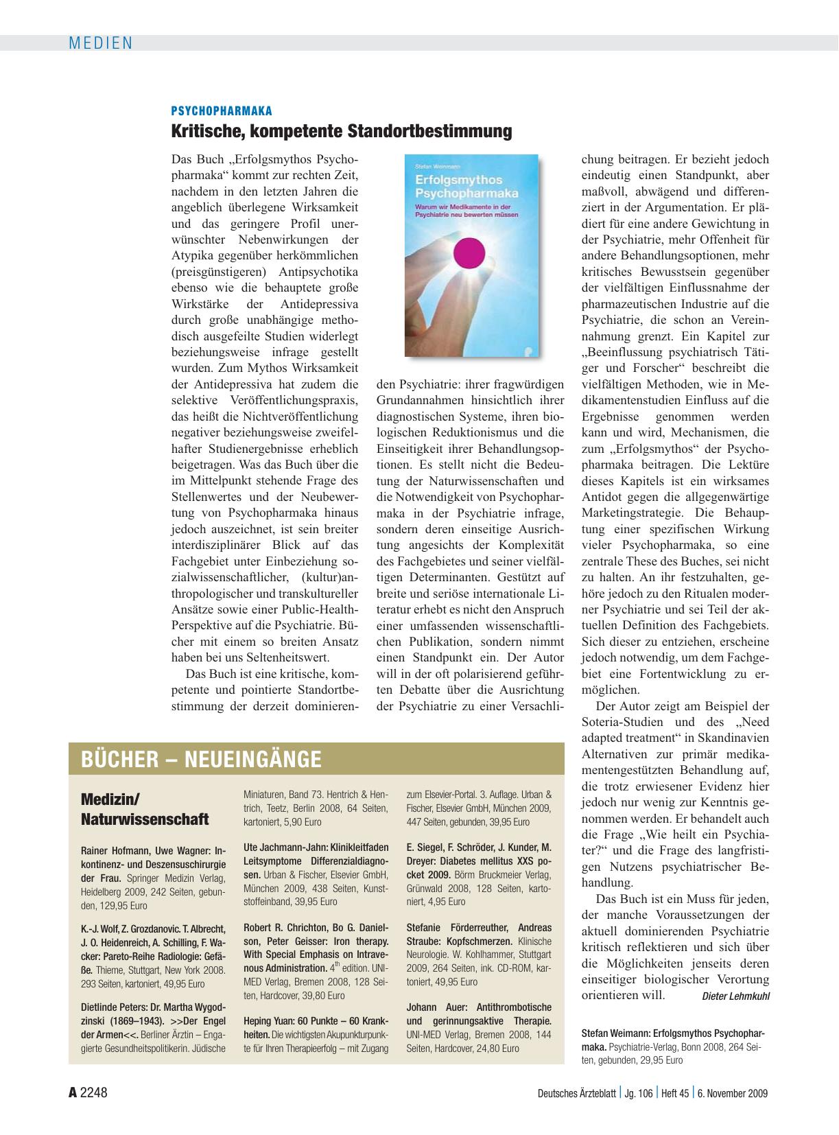 Vorschauseite 1: Bücher – Neueingänge: Medizin/Naturwissenschaft