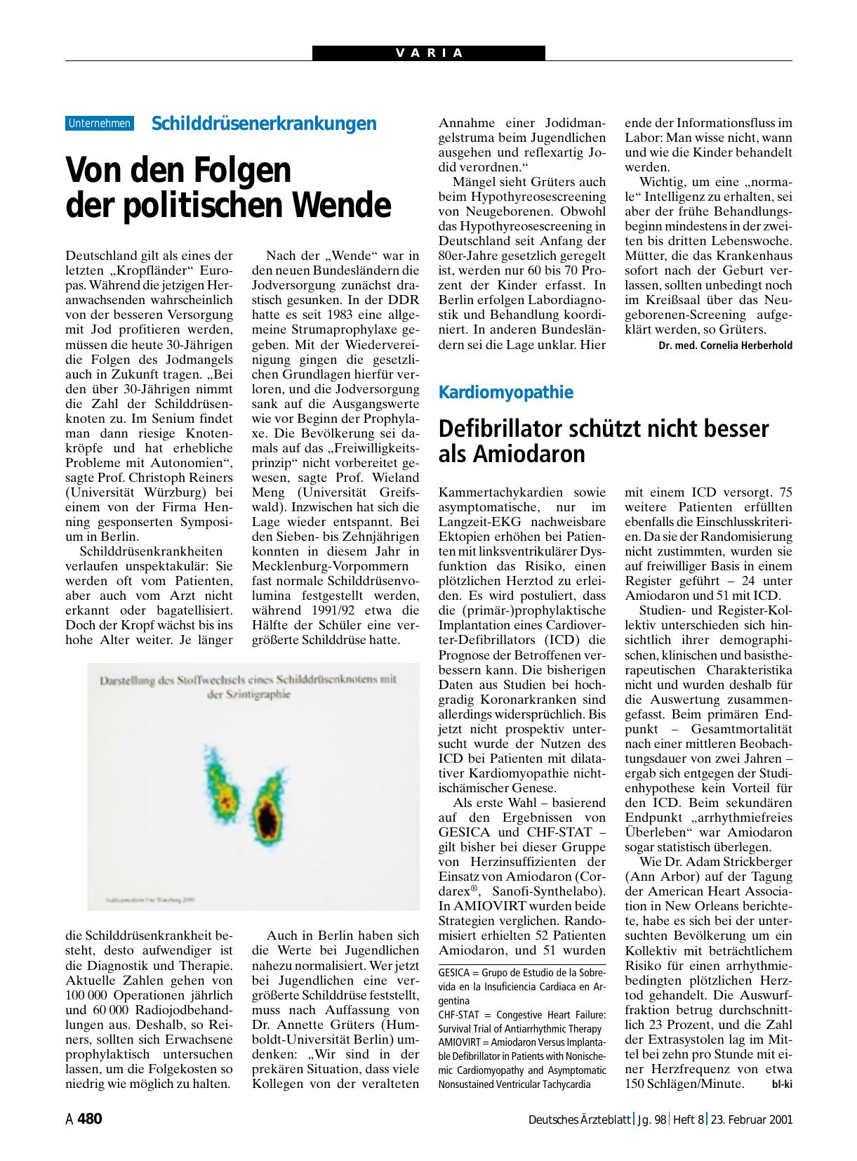 Vorschauseite 1: Schilddrüsenerkrankungen: Von den Folgen der politischen Wende