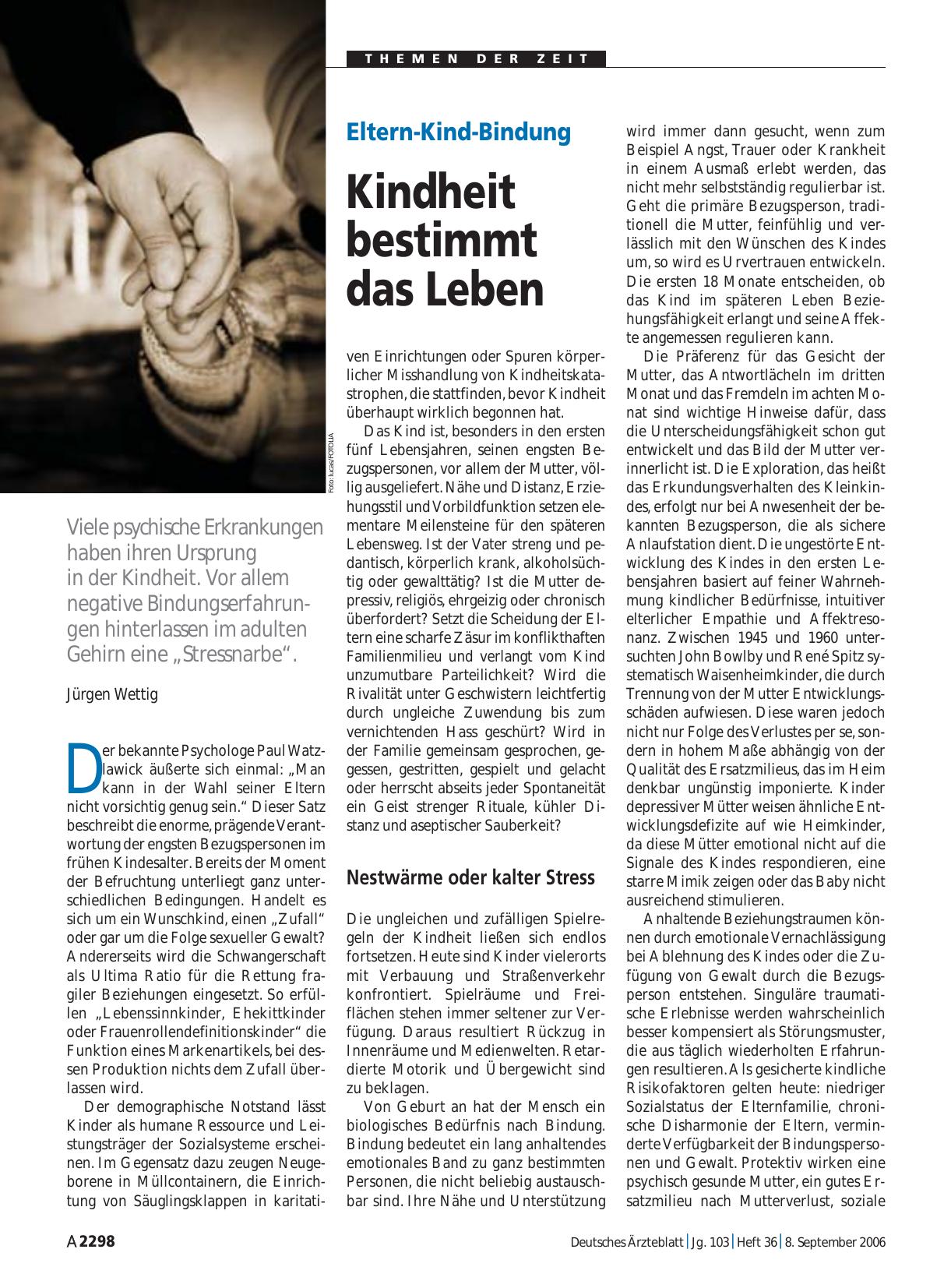Vorschauseite 1: Eltern-Kind-Bindung: Kindheit bestimmt das Leben