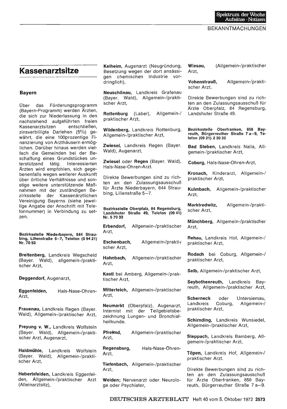 Vorschauseite 1: Kassenarztsitze