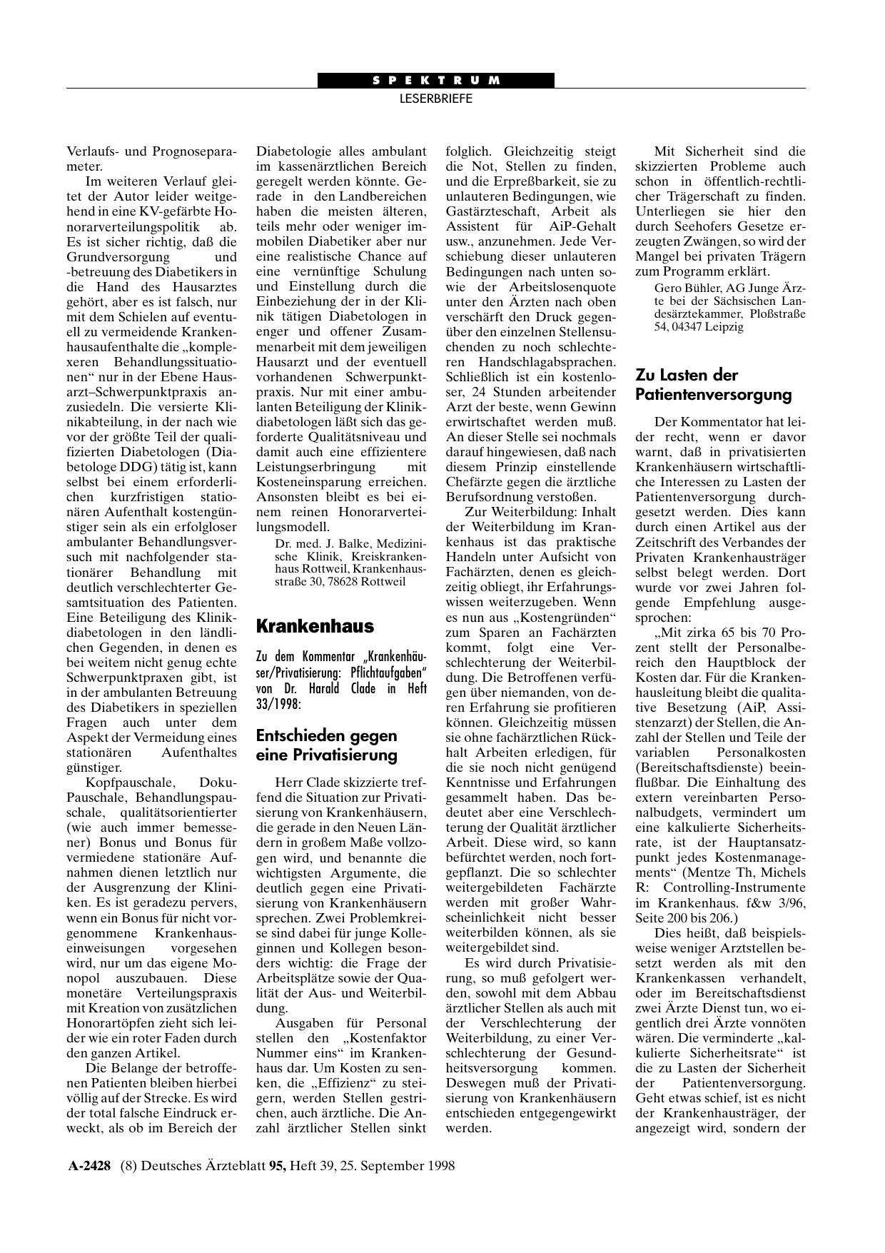 Vorschauseite 1: Krankenhaus: Entschieden gegen eine Privatisierung
