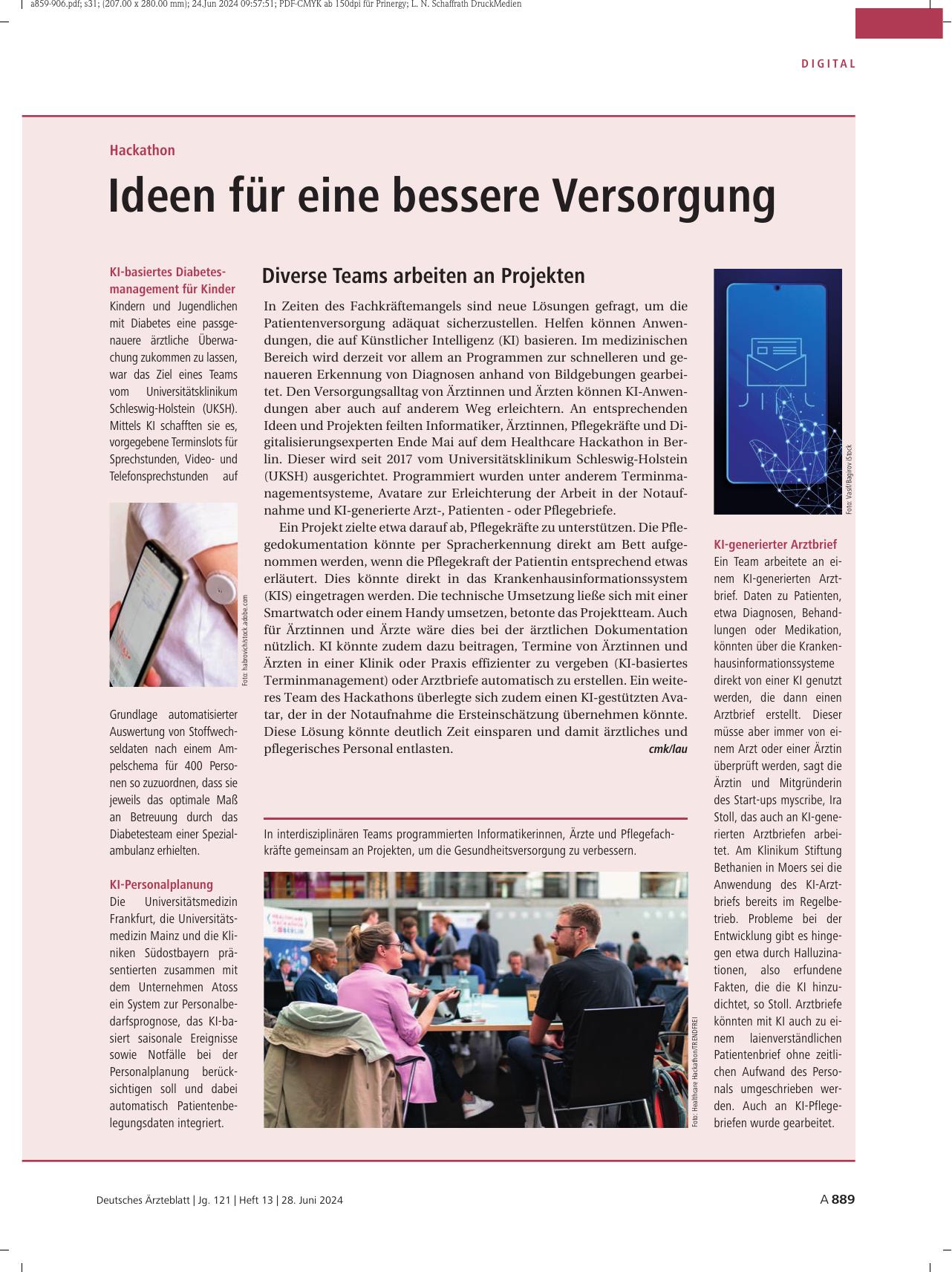 Vorschauseite 1: Hackathon: Ideen für eine bessere Versorgung