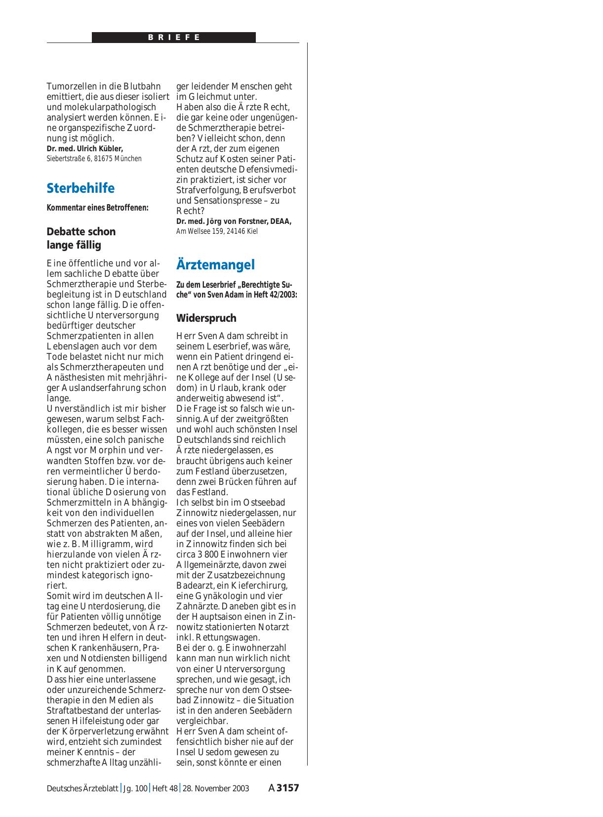 Vorschauseite 1: Ärztemangel: Widerspruch