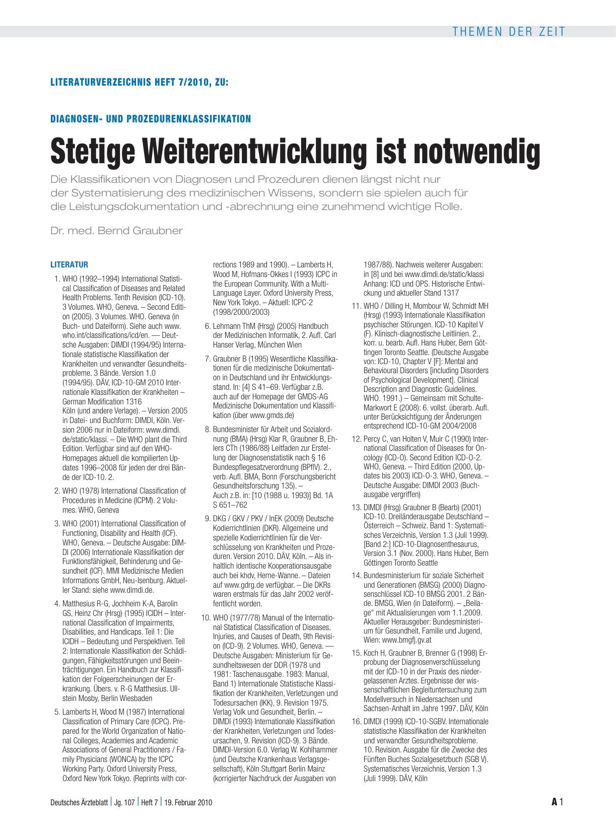 Vorschauseite 5: Diagnosenund Prozedurenklassifikation: Stetige Weiterentwicklung ist notwendig