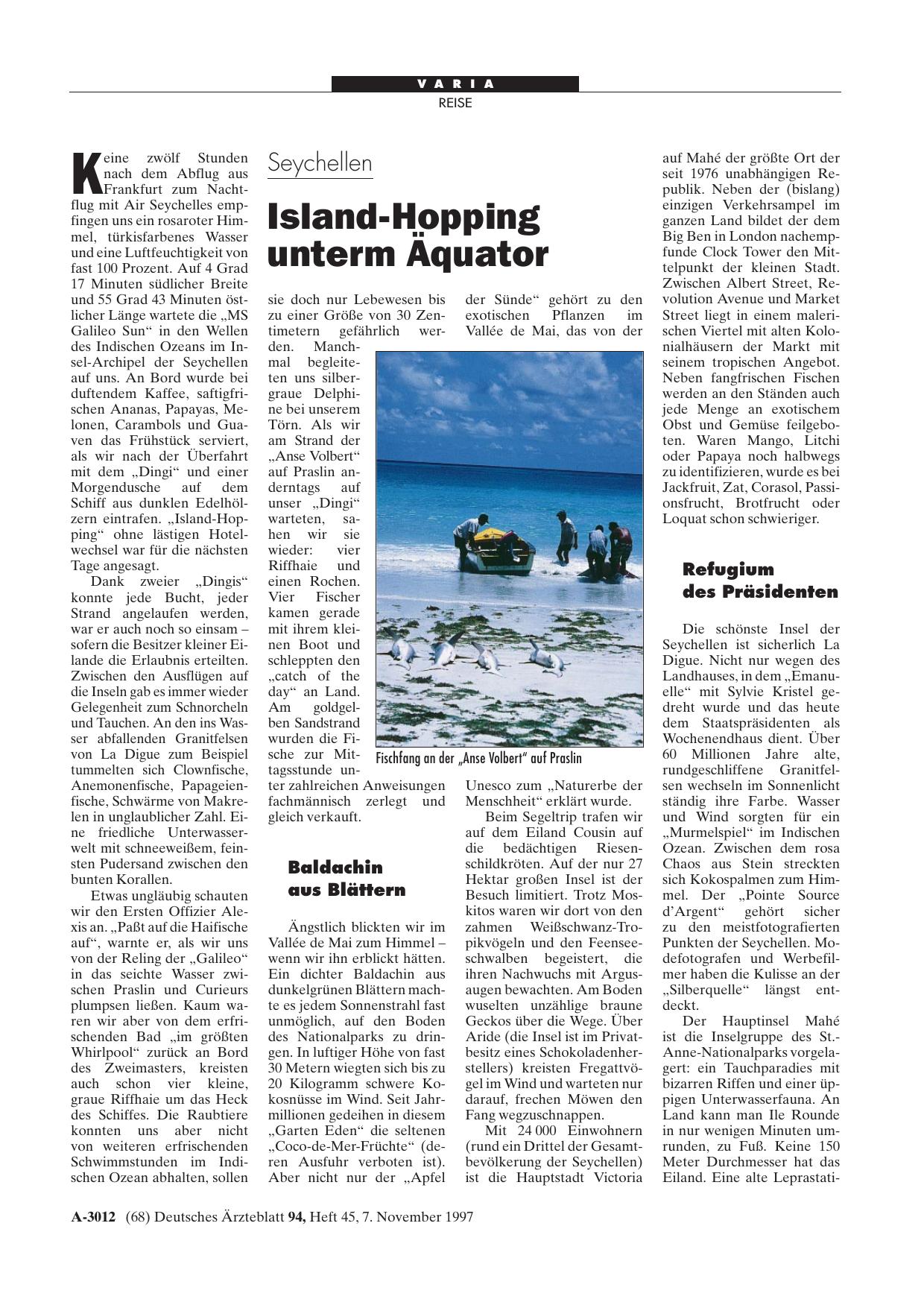 Vorschauseite 1: Seychellen: Island-Hopping unterm Äquator