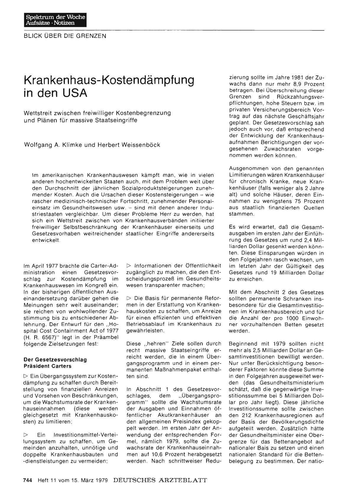 Vorschauseite 1: Krankenhaus-Kostendämpfung in den USA