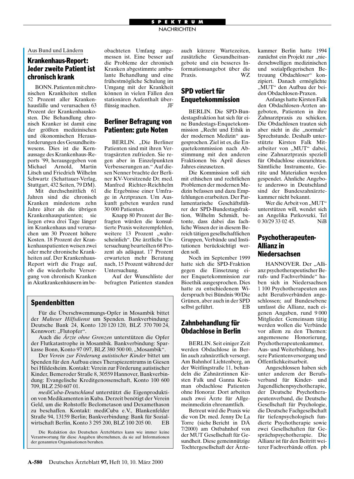 Vorschauseite 1: Berliner Befragung von Patienten: gute Noten