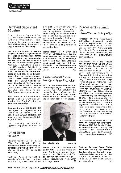Vorschauseite 1: Alfred Böhm 60 Jahre